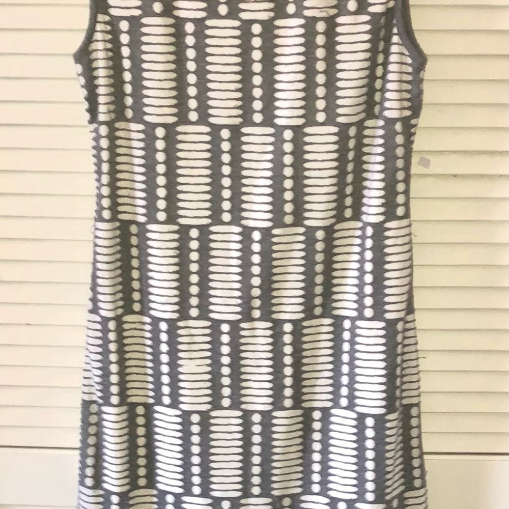Max studio mini shift dress gray and white sleeveless size small - Picture 2 of 8
